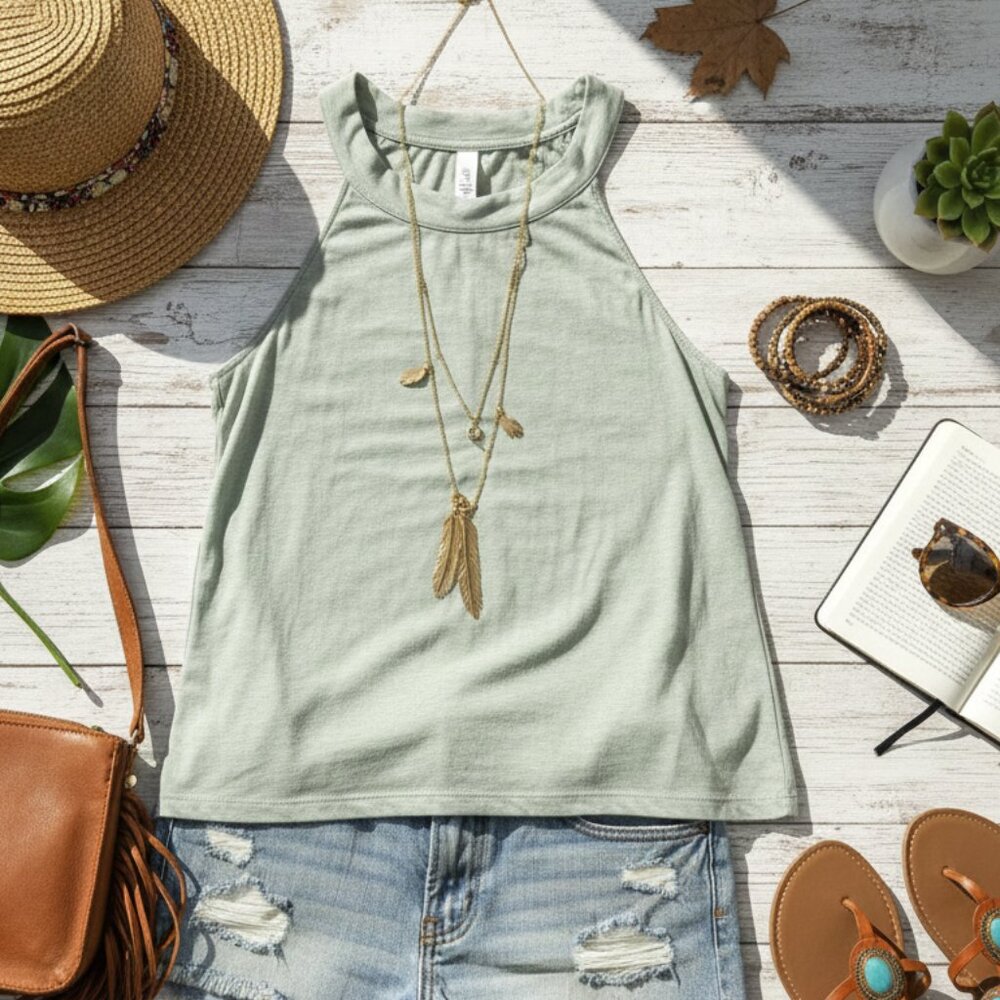 Joie Linen Sleeveless Halter Tank Top - Large